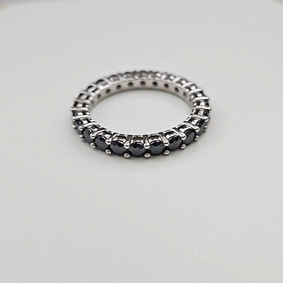 Black Moissanites Eternity Band - Picture 1 of 4